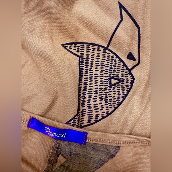 Romacci Peachy Tan and Black Abstract Cats Graphic Dress - Picture 6 of 6